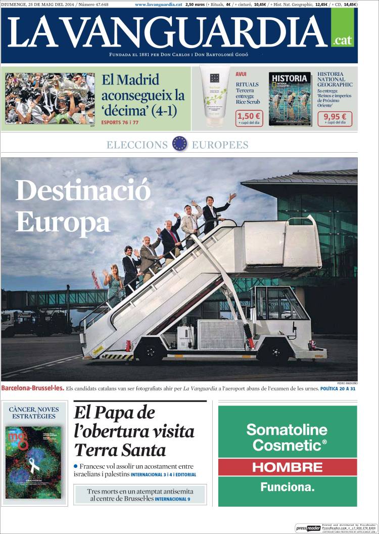 Portada de La Vanguardia (Spain)