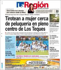 Portada de Diario La Región (Venezuela)