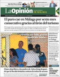 Portada de La Opinión de Málaga (España)