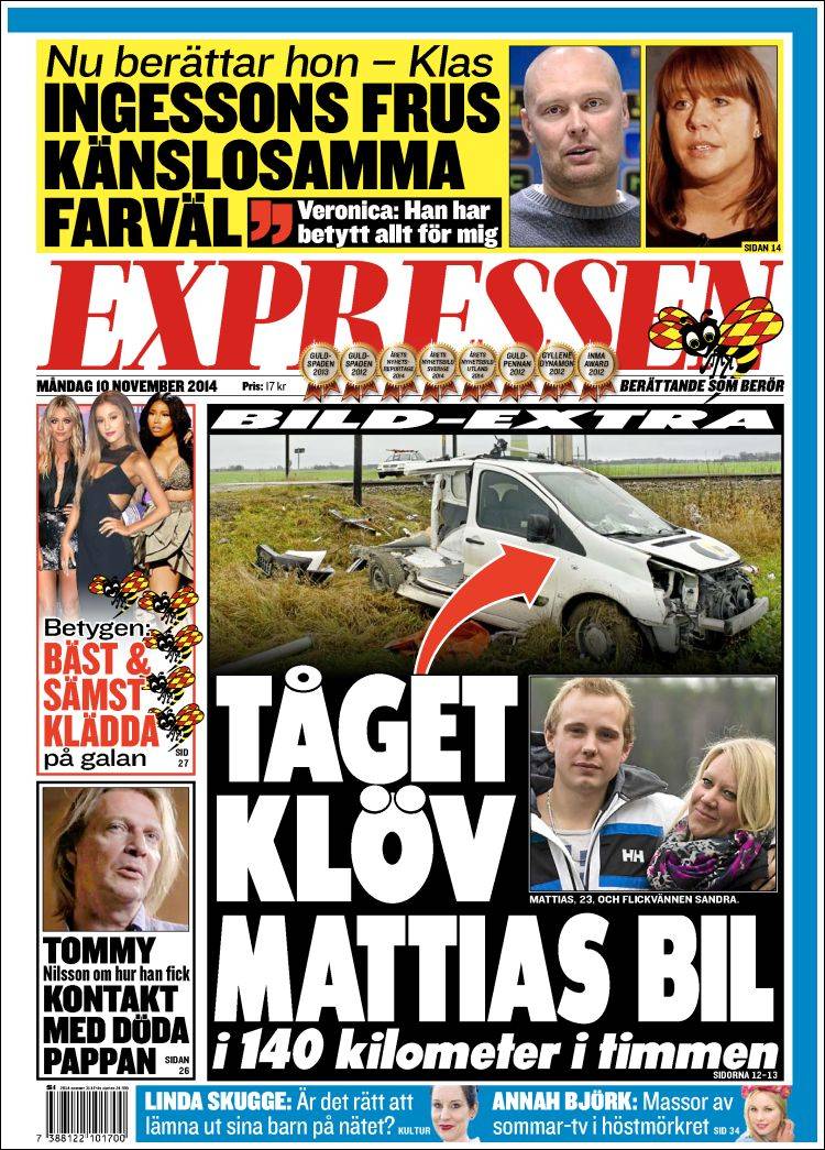 Portada de Expressen (Sweden)