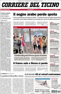 Portada de Corriere del Ticino (Switzerland)