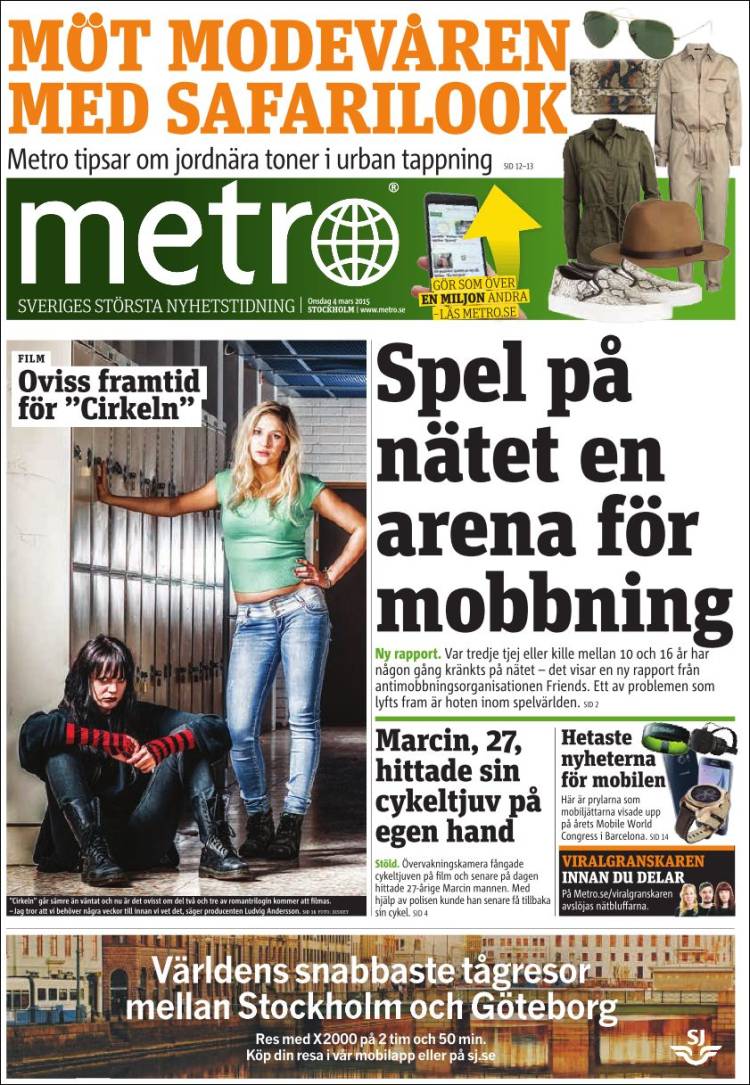 Portada de Metro (Suecia)