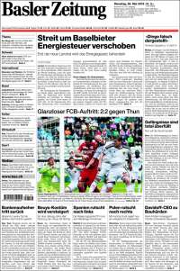 Portada de Basler Zeitung (Suiza)