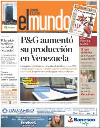 Portada de El Mundo - Economía & Negocios (Venezuela)