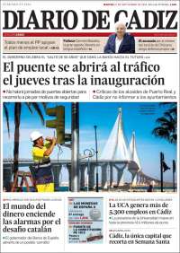Portada de Diario de Cádiz (Espagne)