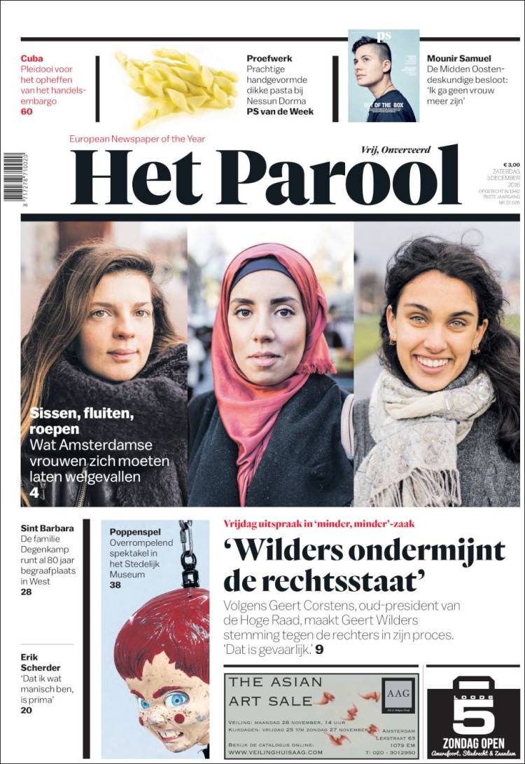 Portada de Het Parool (Países Bajos)