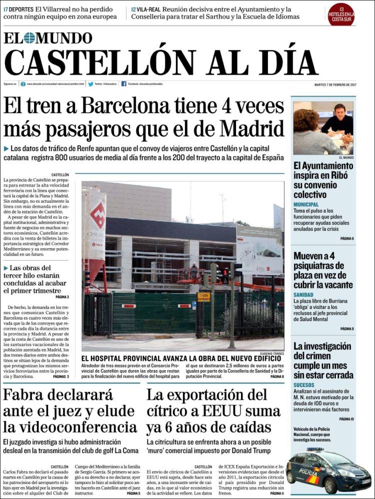 Portada de Castellón Al Día (España)