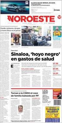 Portada de Periódico Noroeste (México)