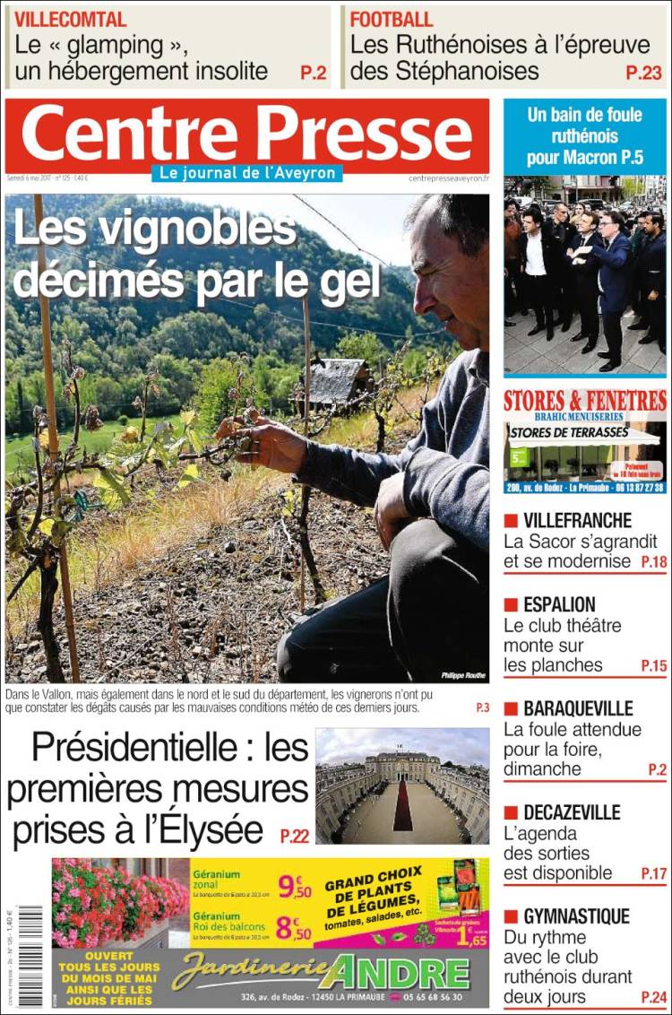 Portada de Centre Presse (France)