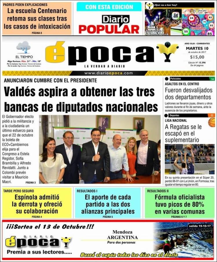 Portada de Diario Época (Argentine)