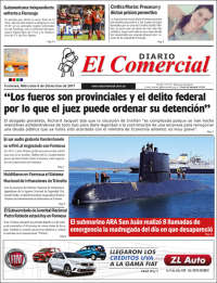 Portada de Diario El Comercial (Argentina)
