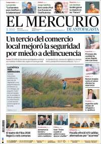 Portada de El Mercurio de Antofagasta (Chili)
