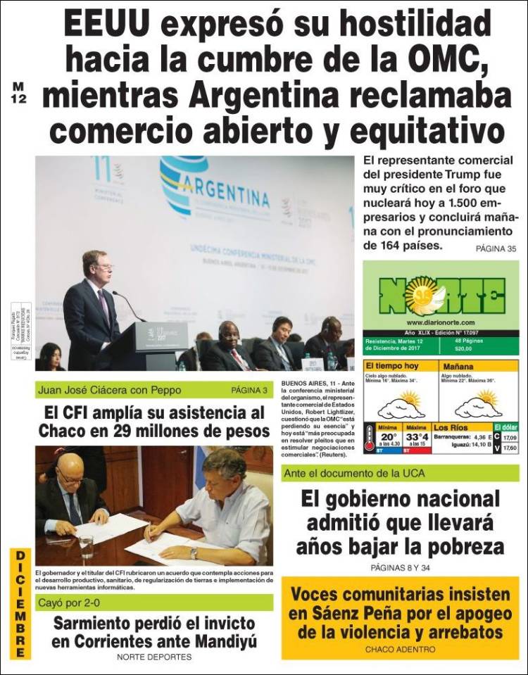Portada de Diario Norte (Argentine)