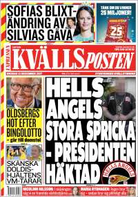Portada de Kvällsposten (Suède)