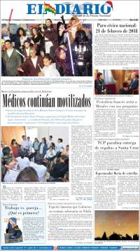 Portada de El Diario (Bolivie)