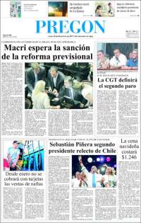 Portada de Diario Pregón (Argentina)