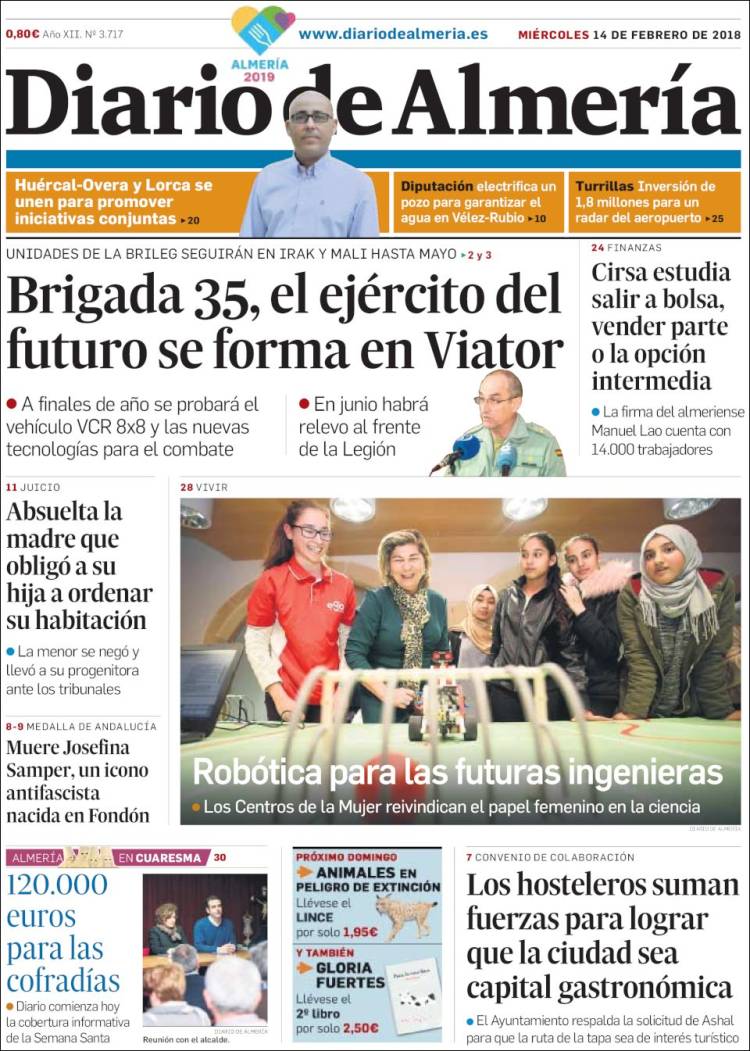 Portada de Diario de Almería (España)