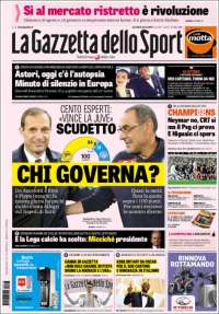 Portada de La Gazzetta dello Sport (Italia)