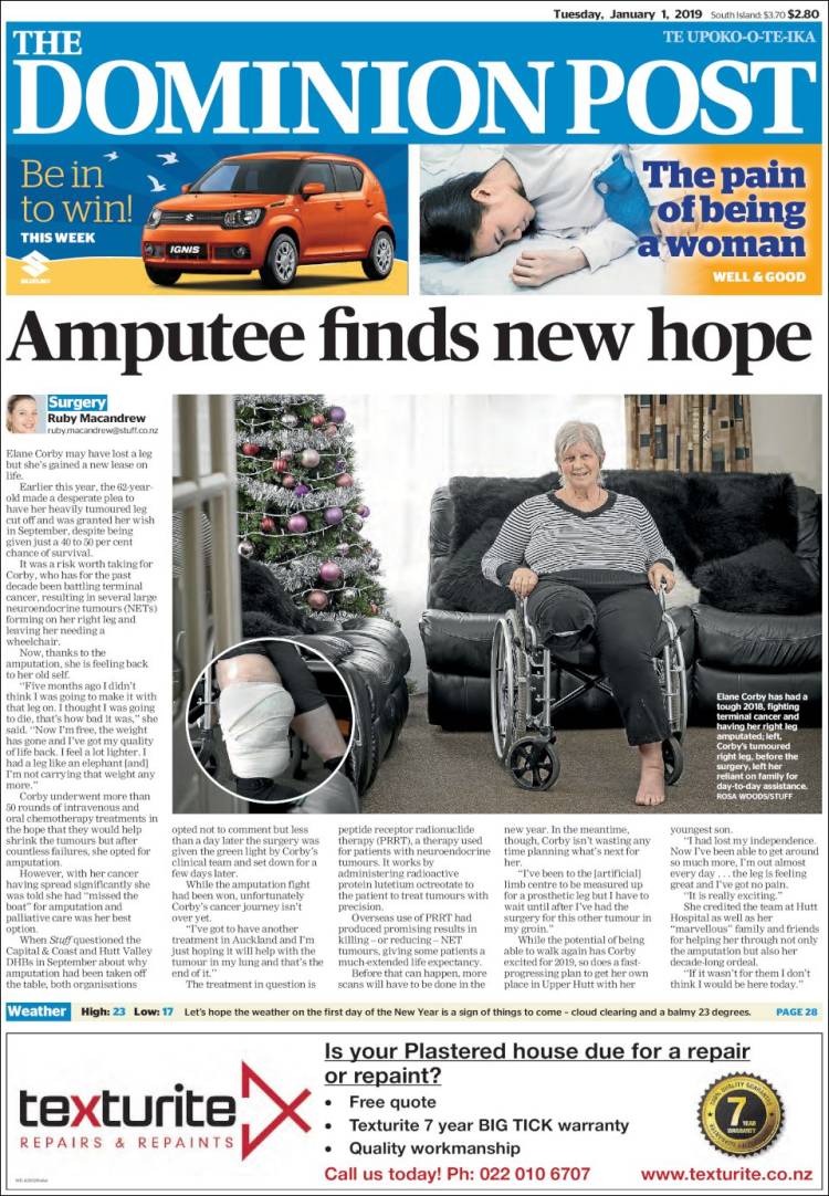 Portada de The Dominion Post (Nueva Zelanda)