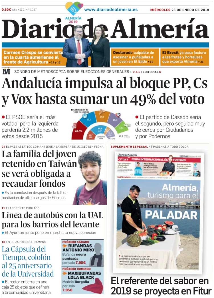 Portada de Diario de Almería (España)