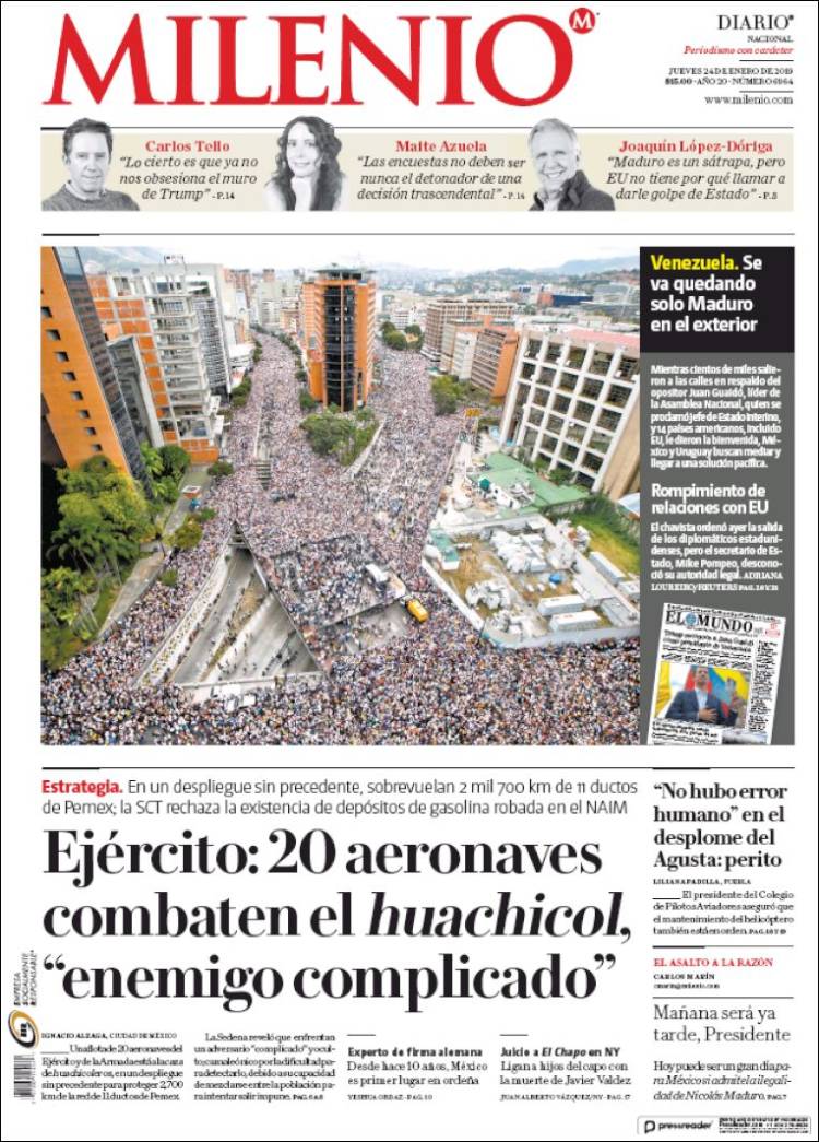 Portada de Milenio (México)