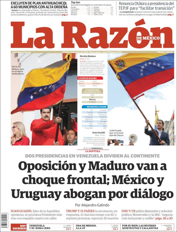 Portada de La Razón (México)