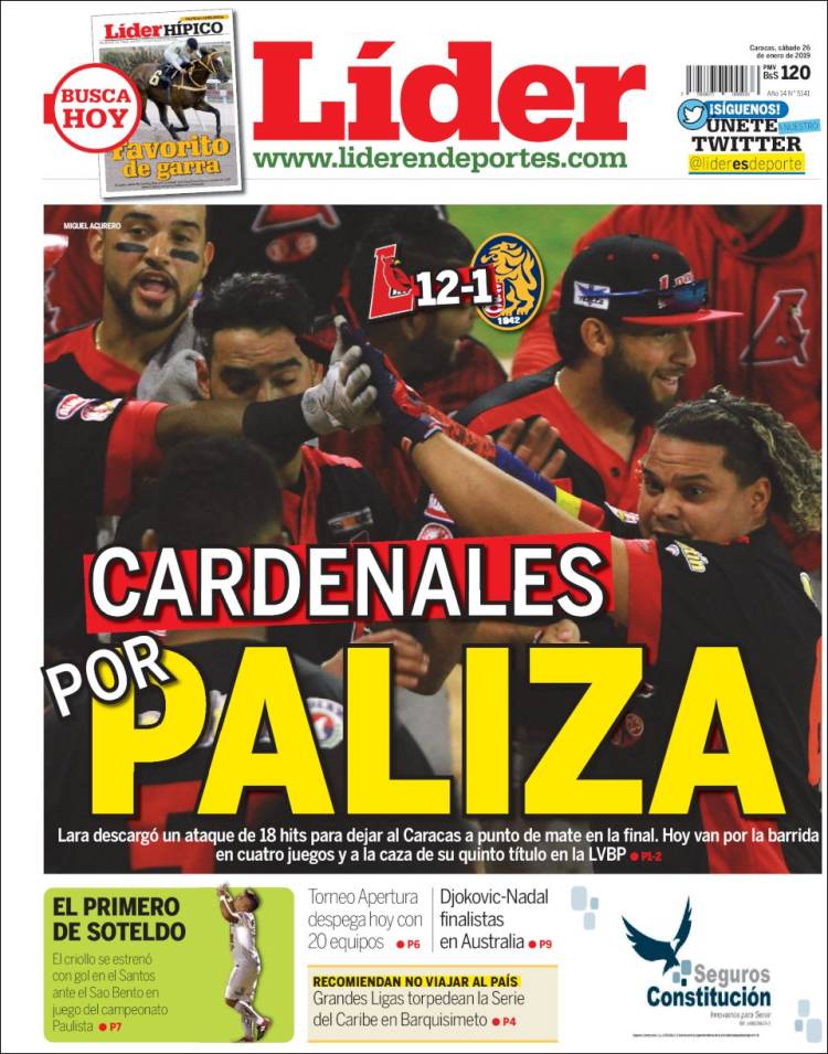 Portada de Lider en deportes (Venezuela)