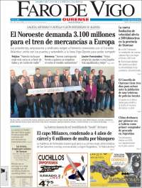 Portada de El Faro de Vigo - Ourense (España)