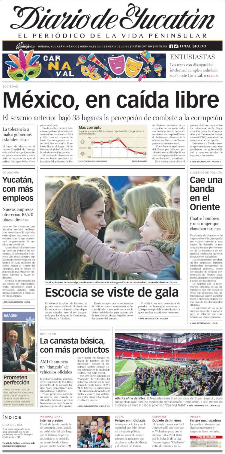 Portada de Diario de Yucatán (México)