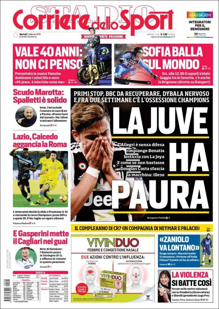 Portada de Corriere dello Sport (Italia)