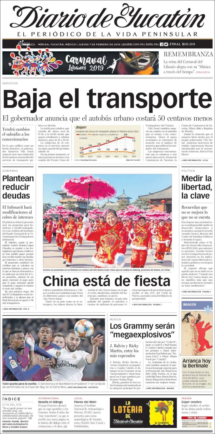 Portada de Diario de Yucatán (Mexico)