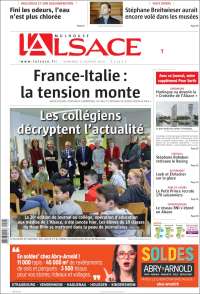 Portada de Journal L'Alsace (Francia)