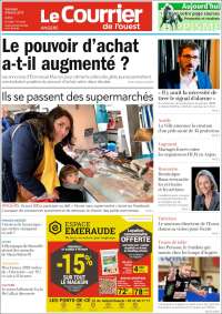 Portada de Le Courrier de l'Ouest (Francia)