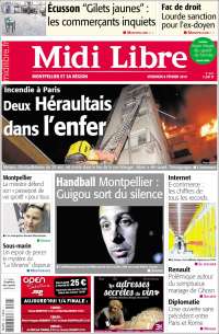 Portada de Midi Libre (Francia)