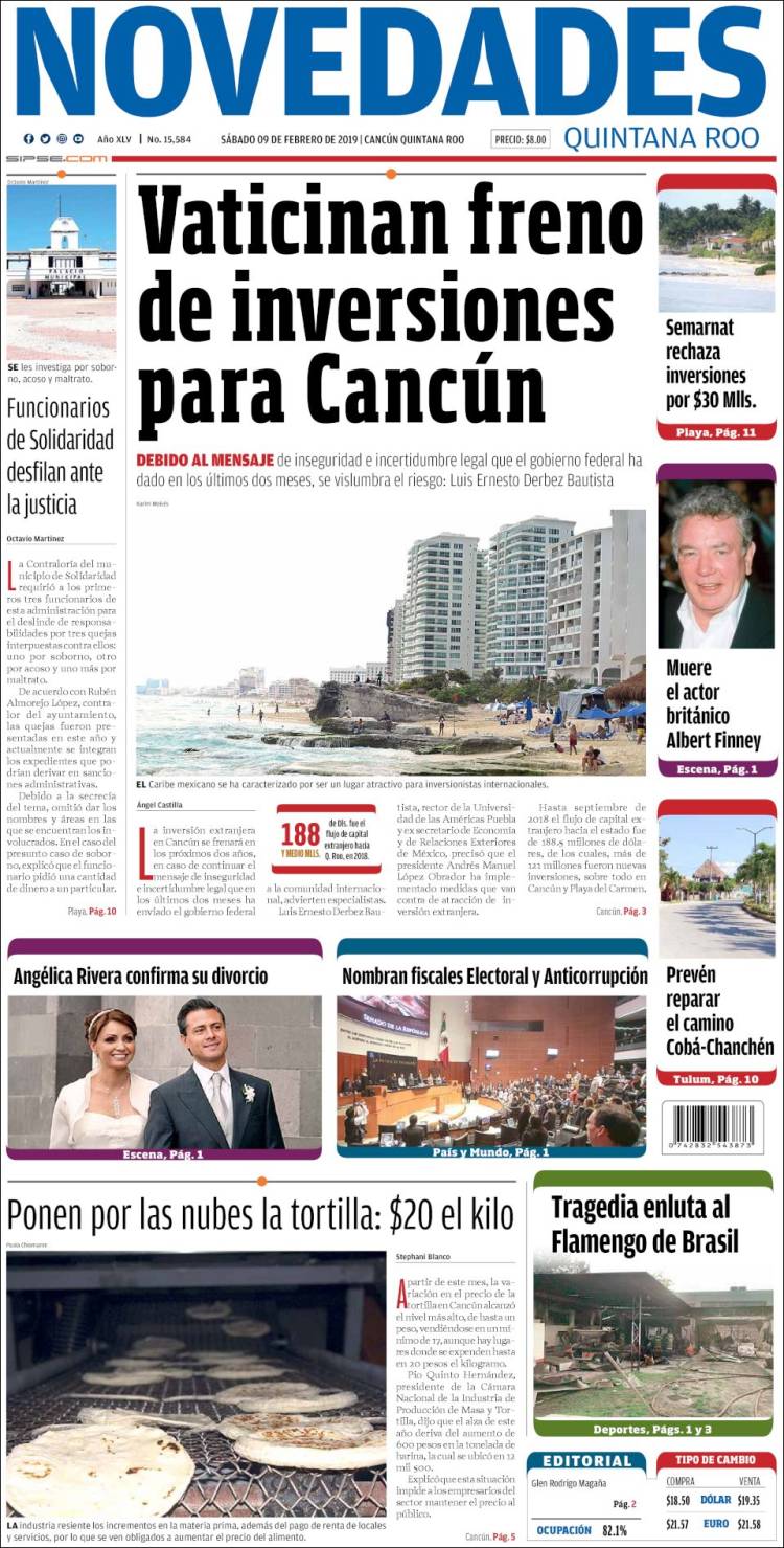 Portada de Novedades de Quintana Roo (México)
