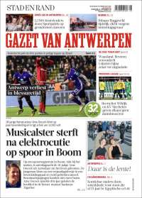 Portada de Gazet van Antwerpen (Bélgica)