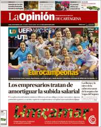 Portada de La Opinión de Murcia (España)