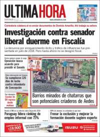 Portada de Última Hora (Paraguay)