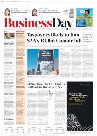 Portada de Business Day (Sudáfrica)