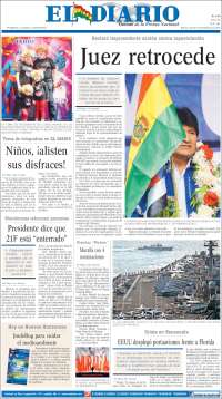 Portada de El Diario (Bolivia)