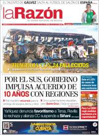 Portada de La Razón (Bolivia)
