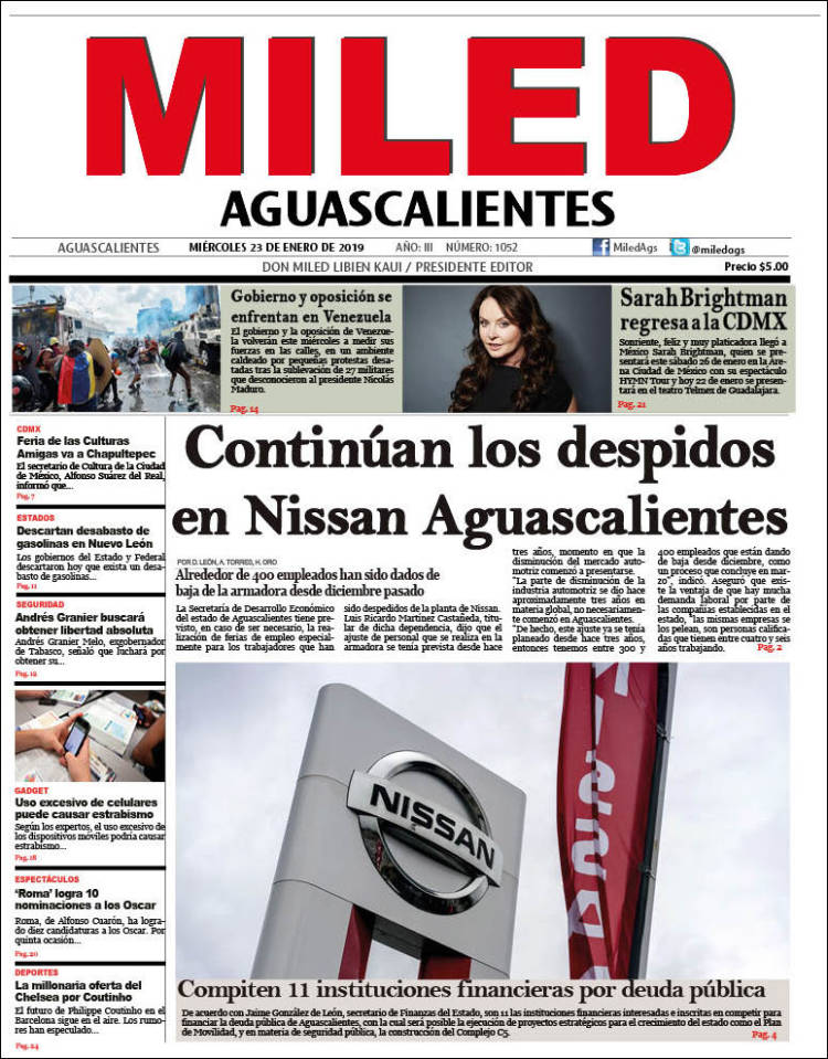 Portada de Miled - Aguascalientes (México)