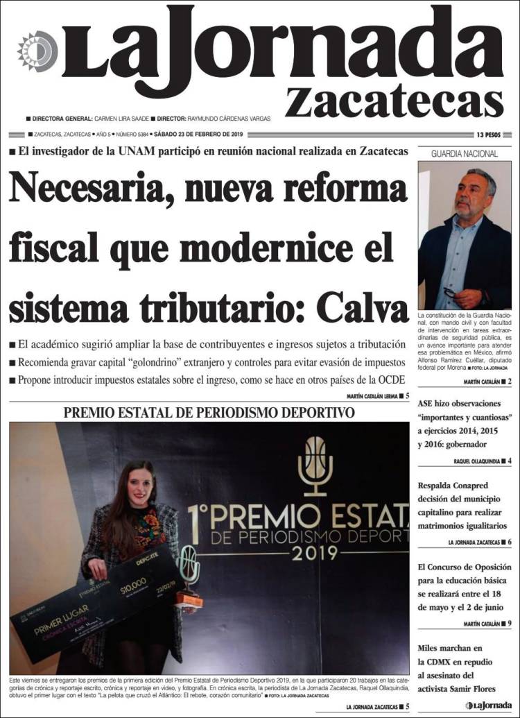 Portada de Jornada de Zacatecas (México)