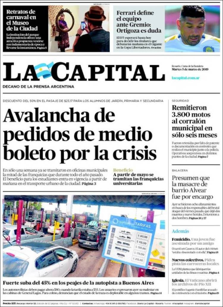 Portada de La Capital - Rosario (Argentina)