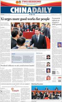 Portada de China Daily (Chine)