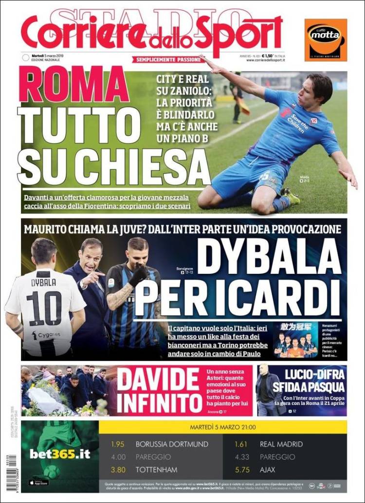 Portada de Corriere dello Sport (Italy)