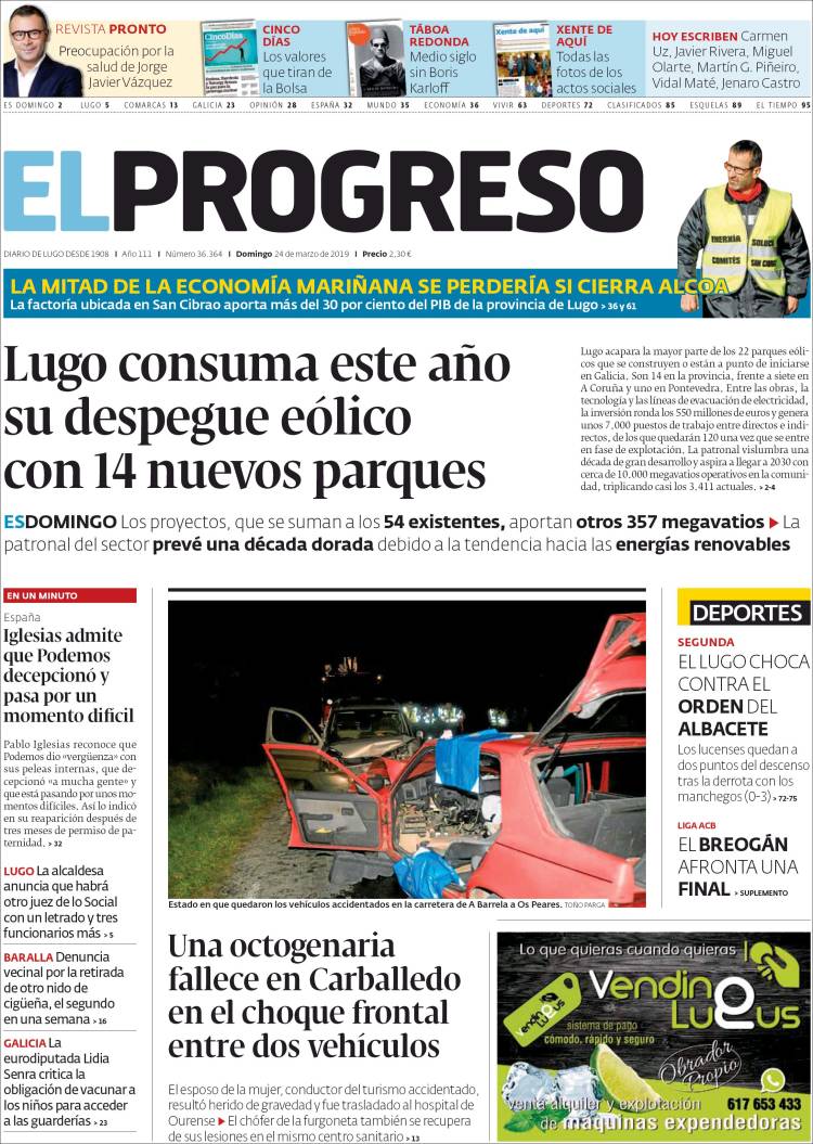 Portada de El Progreso (España)