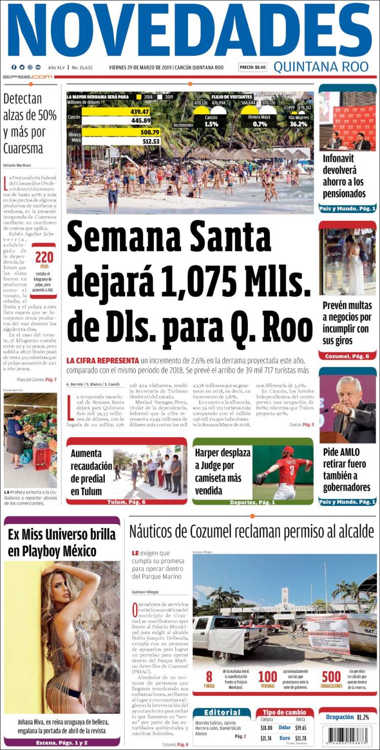 Portada de Novedades de Quintana Roo (México)