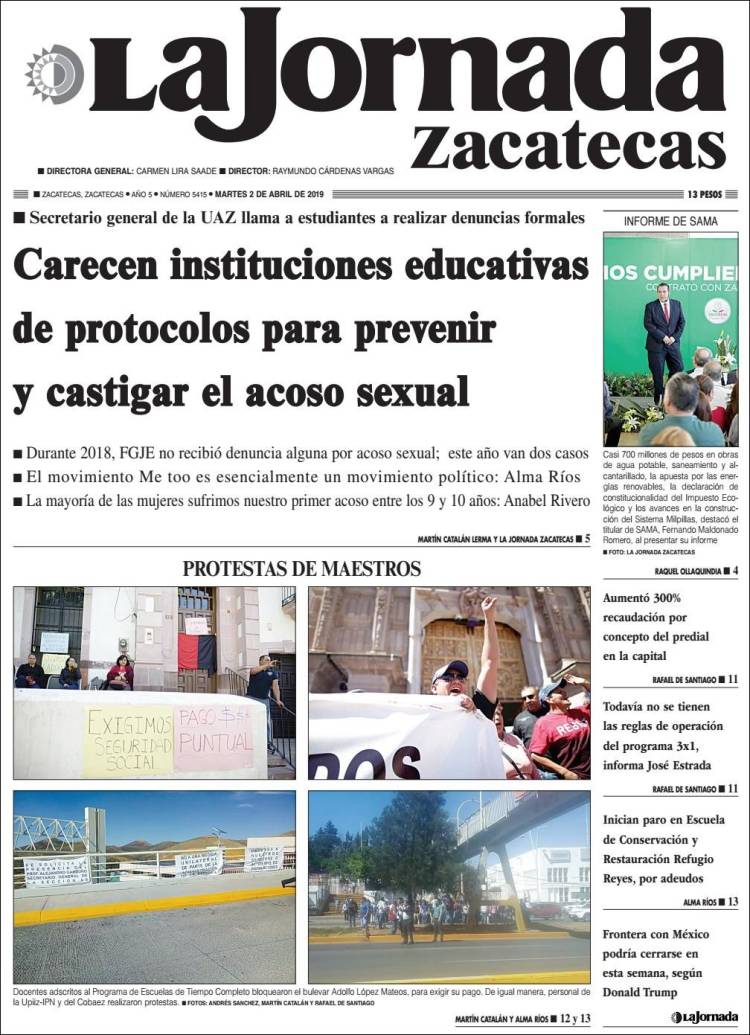 Portada de Jornada de Zacatecas (México)