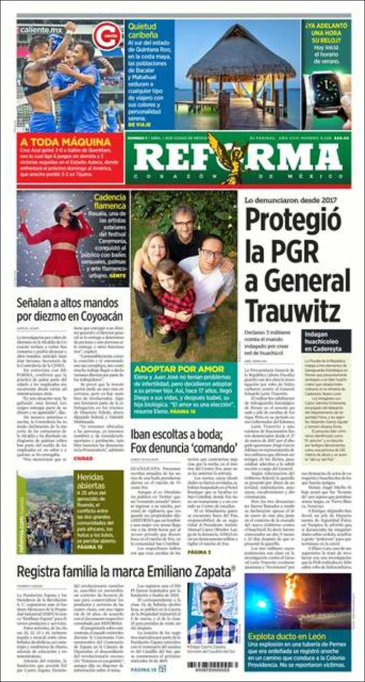 Portada de Reforma (México)